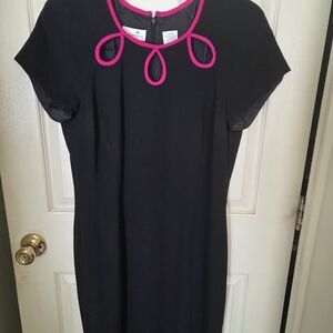 Liz Claiborne Black Dress with Pink Trim